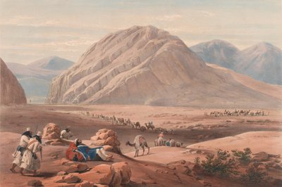 „Pohled na horu Baba-Naunee“, kolem roku 1839 (litografie, tónovaná) od James (after) Atkinson