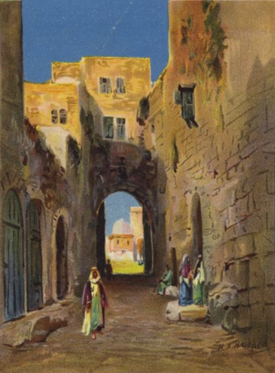 Ulice vedoucí do oblasti chrámu (barva litho) od James (after) Clark