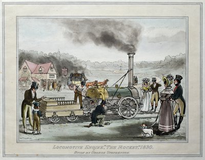 Lokomotiva, "Raketa", postavený George Stephenson od James (after) Naysmith