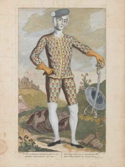 Princ Charles Edward Stuart (barevná rytina) od James (c.1692 1767) (after) Wasdail
