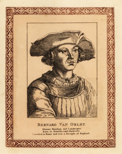 Bernard van Orley, vlámský renesanční umělec. 1817 (lept) od James (c.1780 after 1820) Girtin