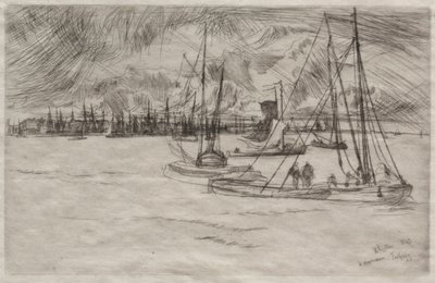 Amsterdam z Tolhuis, 1863. od James Abbott McNeill Whistler