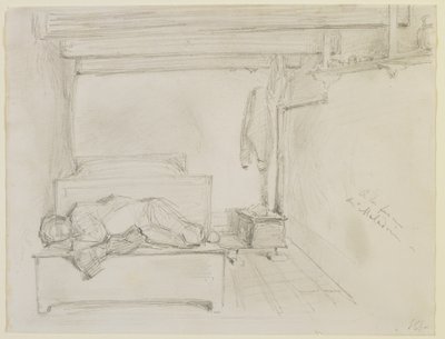 Na farmě Maladrie, 1858 (tužka na špinavě bílý tkaný papír od James Abbott McNeill Whistler