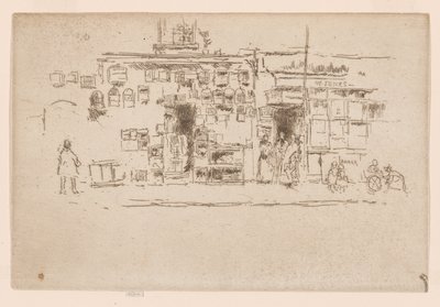 Ptačí klece, Chelsea, asi 1886-88 (lept; tuš na papíře) od James Abbott McNeill Whistler
