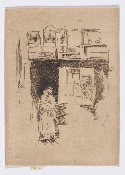 Ptačí obchod - Sedm ciferníků, asi 1886-88 (lept; tuš na papíře) od James Abbott McNeill Whistler