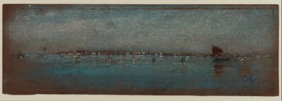 Modrá a stříbrná - Ostrovy, Benátky, 1879-80 (pastel na hnědém papíře) od James Abbott McNeill Whistler