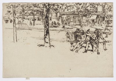 Boulevard Poissonière, Paříž, asi 1892-93 (lept; tuš na papíře) od James Abbott McNeill Whistler