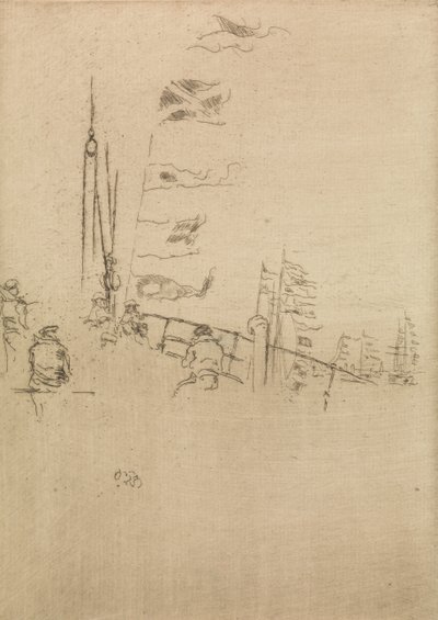 Bunting, ze souboru dvanácti leptů s názvem The Naval Review, 1887 od James Abbott McNeill Whistler