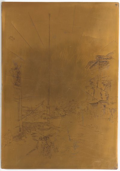 Zrušená tisková deska pro Malý stožár, 1879-1880. od James Abbott McNeill Whistler