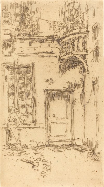 Courtyard, Rue P.L. Kurýr, 1888. od James Abbott McNeill Whistler