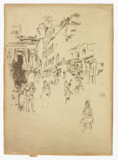 Cutler Street, Houndsditch, asi 1886-88 (lept; tuš na papíře) od James Abbott McNeill Whistler