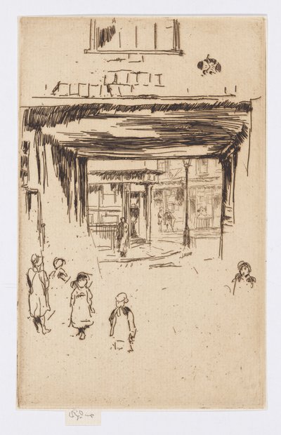 Drury Lane, asi 1880-81 (lept; tuš na papíře) od James Abbott McNeill Whistler