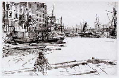 Eagle Wharf (Tyzac, Whitely a spol.) od James Abbott McNeill Whistler