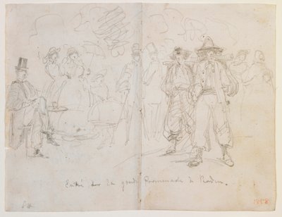 Vstoupil na Velkou promenádu ​​v Badenu, 1858. od James Abbott McNeill Whistler