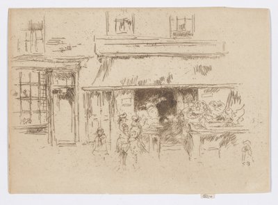 Exeter Street, asi 1886-88 (lept; tuš na papíře) od James Abbott McNeill Whistler