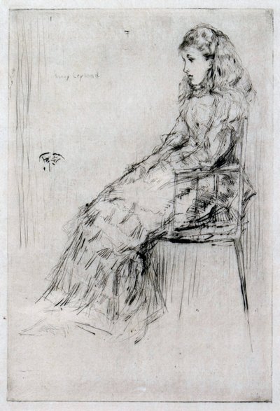 Fanny Leyland, kolem roku 1874 (suchá jehla) od James Abbott McNeill Whistler