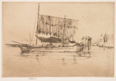 Rybářská loď z druhé benátské série od James Abbott McNeill Whistler