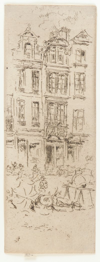 Květinový trh, Brusel, 1887. od James Abbott McNeill Whistler
