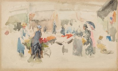 Květinový trh: Dieppe, 1885. od James Abbott McNeill Whistler