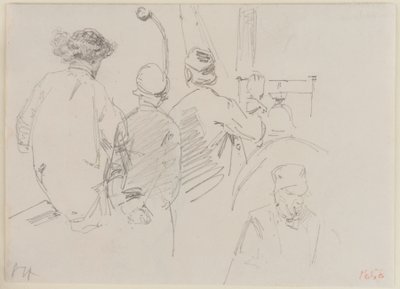 Čtyři muži na palubě člunu, 1858. od James Abbott McNeill Whistler