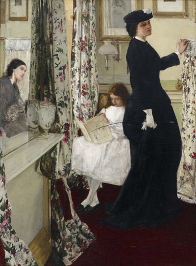 "Harmony in Green and Rose: The Music Room" Obraz James Abbott McNeill Whistler (1834-1903) 1860 Freer Gallery of Art, Washington USA od James Abbott McNeill Whistler