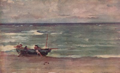 Harmony in Blue and Silver: Beaching The Boat, Etretat, c1897 od James Abbott McNeill Whistler