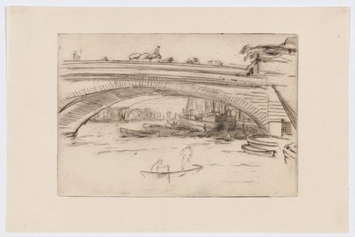 Londýnský most, asi 1875 (suchá jehla; tuš na papíře) od James Abbott McNeill Whistler