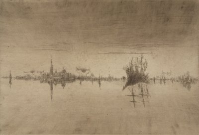 Nokturno, 1879-80 (lept a suchá jehla) od James Abbott McNeill Whistler