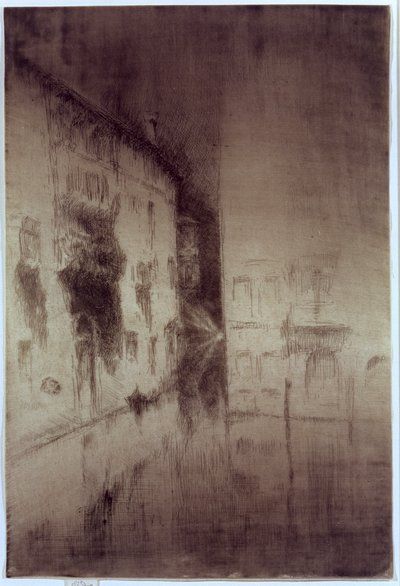 Nokturno: Paláce, 1879-80 (lept a suchá jehla na starožitném papíře) od James Abbott McNeill Whistler