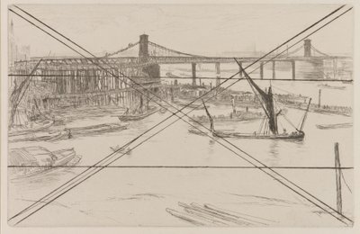Old Hungerford Bridge, 1861. od James Abbott McNeill Whistler