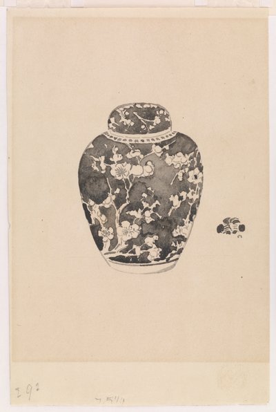 Dóza na vejčitý zázvor s víkem ve tvaru zvonu, 1878. od James Abbott McNeill Whistler