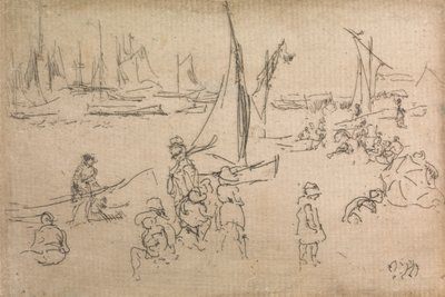 Portsmouth Children, ze souboru dvanácti leptů s názvem The Naval Review, 1887 od James Abbott McNeill Whistler
