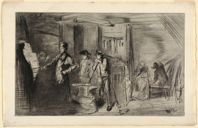 Print, The Forge, ze série Leptů na Temži a dalších předmětů, 1861 od James Abbott McNeill Whistler