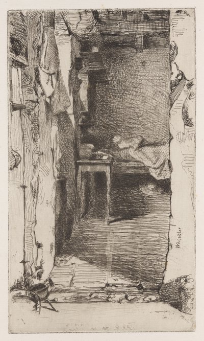 Sběrači hadrů, Quartier Mouffetard, Paříž od James Abbott McNeill Whistler