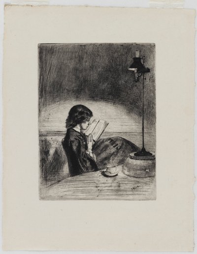 Reading by Lamplight, 1858. od James Abbott McNeill Whistler