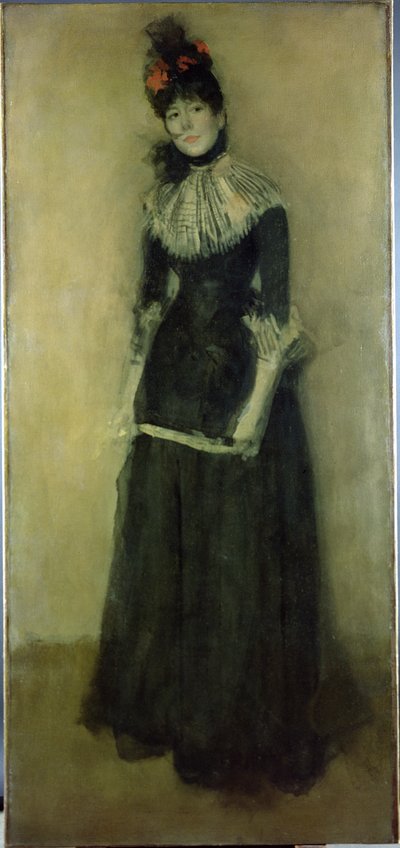 Růžová a stříbrná: La Jolie Mutine, kolem roku 1890 od James Abbott McNeill Whistler