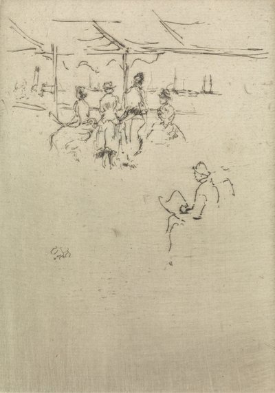Ryde Pier, ze souboru dvanácti leptů s názvem The Naval Review, 1887 od James Abbott McNeill Whistler