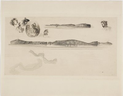 Náčrtky na desce Coast Survey Plate od James Abbott McNeill Whistler