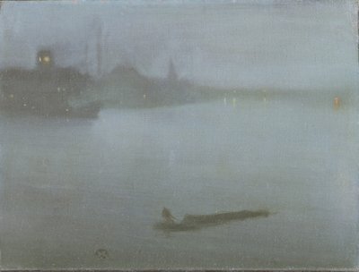 Temže - Nokturno v modré a stříbrné, kolem 1872/8 (olej na plátně) od James Abbott McNeill Whistler