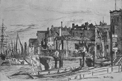 Temžská policie dříve nazývaná Wapping Wharf, 1859, 1903 od James Abbott McNeill Whistler