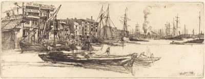 Thames Warehouses, 1859. od James Abbott McNeill Whistler