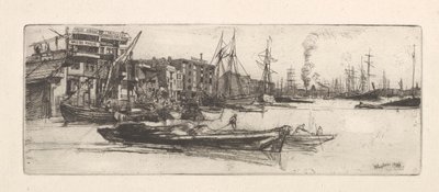 Thames Warehouses, 1859. od James Abbott McNeill Whistler