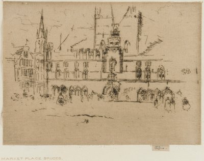 Trh, Bruggy, 1887. od James Abbott McNeill Whistler