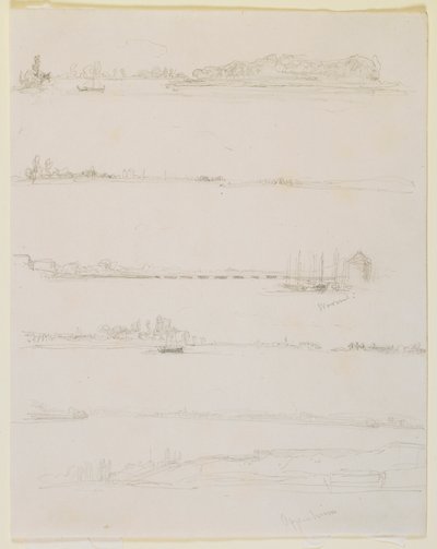 Rýn, poblíž Worms a Oppeheim, 1858. od James Abbott McNeill Whistler