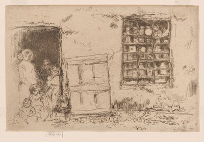 Vesnická cukrárna, asi 1884-86 (lept; tuš na papíře) od James Abbott McNeill Whistler