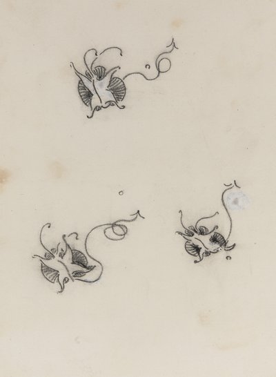 Tři Whistler Butterflies (pastel a čínská bílá na litografickém přenosovém papíru) od James Abbott McNeill Whistler