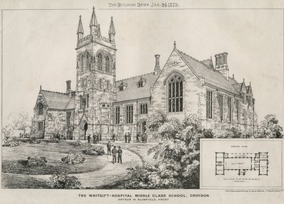 Škola Whitgift Hospital Middle Class, Croydon, 1873 od James Akerman