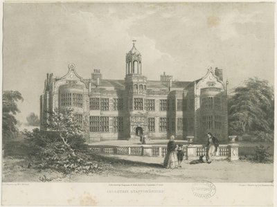 Ingestre Hall: litografie, nd [c 1844] od James Astbury Hammersley