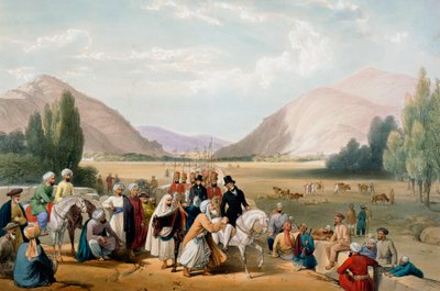 Kapitulace Dosta Mohammada Khana, Kábul, první anglo-afghánská válka, 1838-1842 od James Atkinson