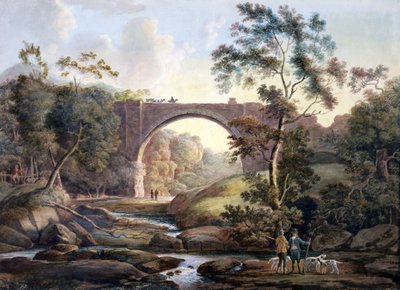 Pohled na Tanfield Arch v hrabství Durham, c.1811 (wc na papíře) od James Atkinson